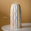Axyaa Rainbow Stripes Ceramic Vase Hydroponics Plant Pot for Stylish Room Aesthetic Decor