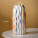 Axyaa Rainbow Stripes Ceramic Vase Hydroponics Plant Pot for Stylish Room Aesthetic Decor