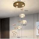 Axyaa Crystal Chandelier, Luxury Pendant Light for Living Room & Dining Room