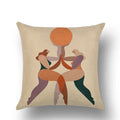 Abstract Portrait Painting Linen Sofa Pillow Case Set by Axyaa Art Decor