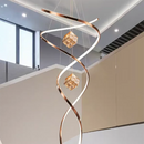 Axyaa Crystal Chandelier Stair Pendant Lamp Living Room Interior Lighting