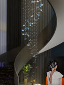 Axyaa Crystals Pendant Light - Minimalist Indoor Hanging Chandelier