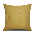 Axyaa Eid Mubarak Ramadan Cushion Cover - Moon Lantern Pattern Decor