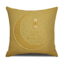 Axyaa Eid Mubarak Ramadan Cushion Cover - Moon Lantern Pattern Decor