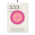 Modern Angel Numbers Aura Art Prints by Axyaa - Aesthetic Canvas Painting for Home Décor