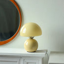 Glass Cream Mushroom LED Desk Lamp for Modern Minimalist Bedroom by Axyaa