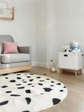 Axyaa Polka Dot Round Carpet - Ultra Soft Nursery Area Rug, 120cm Diameter