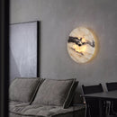Axyaa Round Stone Wall Light 30cm LED Sconce for Hotel Parlor Bedroom