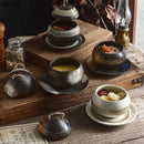 Axyaa Ceramic Egg Shape Bowl with Lid for Soup and Desserts