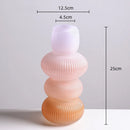 Axyaa Geometric Striped Glass Vase Gradient Flowerpot Terrarium Gradient Home Decor