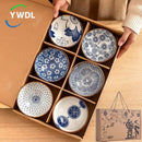 Axya Japanese Ceramic Bowl Set for Cereal, Salad, Snacks, Microwave Safe, Gift Box