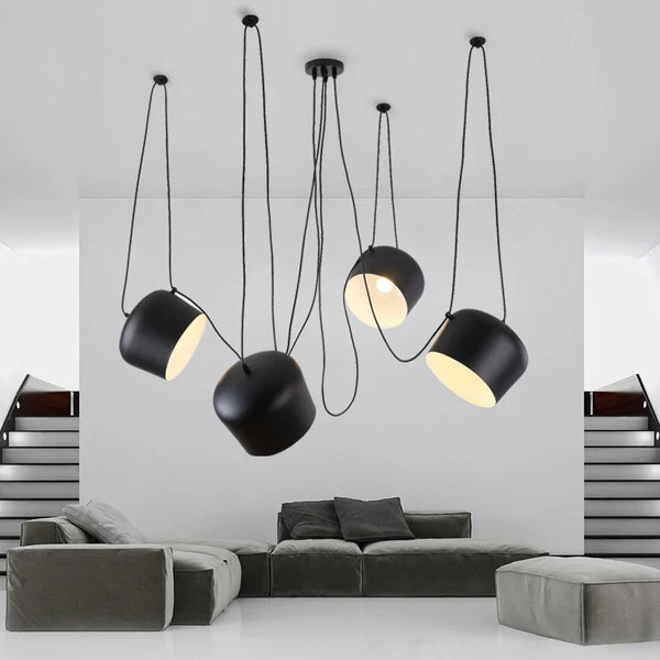 Axyaa Modern Industrial Spider LED Drum Pendant Lamp for Kitchen & Restaurant