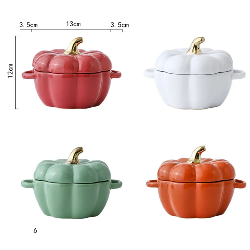 Axya 6.5" Ceramic Pumpkin Bowl - Creative Kitchen Storage for Fruit and Salad