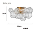 Axyaa Glass Bubble Ceiling Chandelier - Luxury LED Hanging Lamp for Living Dining Room