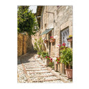 Tuscany Bellagio Town Canvas Painting by Axyaa - Mediterranean Rural Nordic Wall Art