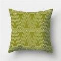 Axyaa Army Green Geometry Print Cushion Cover - Sofa Decor Pillowcase