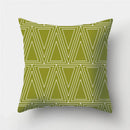 Axyaa Army Green Geometry Print Cushion Cover - Sofa Decor Pillowcase