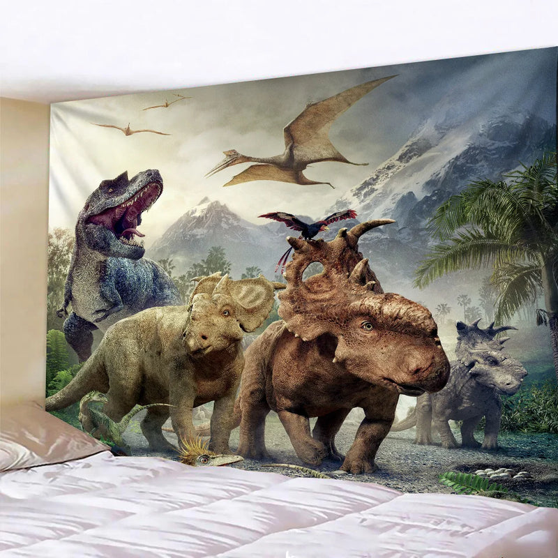Axyaa Dinosaur Wall Tapestry Beach Blanket Yoga Mat Tablecloth