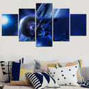 Axyaa Space Planets Asteroid Canvas Wall Art Set - Home Decor Artwork Framework
