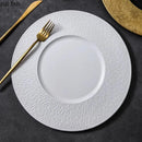 Axya Gold Edge Ceramic Dinner Plate Set for Restaurant, Steak, Dessert, Pasta, Fruit Salad