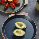 Axyaa Retro Ceramic Plate Set - Handmade Hotel Pasta Steak Vegetable Dishware
