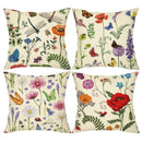 Axyaa Retro Insect Pattern Pillowcase for Home Decoration.