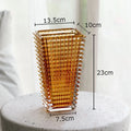 Axyaa Crystal Glass Vase for Flowers Desk Decoration