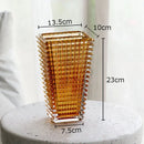Axyaa Crystal Glass Vase for Flowers Desk Decoration