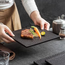 Axyaa Black Ceramic Steak Plate | Creative Sushi & Dessert Dish - Molecular Cuisine Tableware