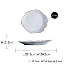 Axyaa Ceramics Irregular Shape Rice Salad Bowls Flat Dishes Desserts Plate