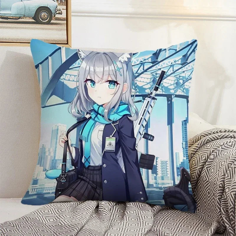 Axyaa Blue Archive Modern Women's Pillowcase 45x45 Decorative Cushion Cover