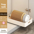 Axyaa Kitchen Sliding Dish Rack Drawer Bowl Storage Shelf with Rail