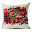 Axyaa Cartoon Christmas Linen Pillowcase Decoration 45cm*45cm, Perfect Gift for Home