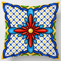 Colorful Geometric Flower Pillow Case by Axyaa: Simple Polyester Sofa Decorative Cover