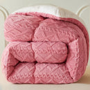 Axyaa Solid Color Lamb Wool Quilt - Thick Warmth for Winter