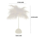 Axyaa Feather Table Lamp: Battery Powered LED Night Light for Bedroom & Wedding Decor