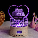 Axyaa Love Crystal Photo NightLight with Bluetooth Music Player