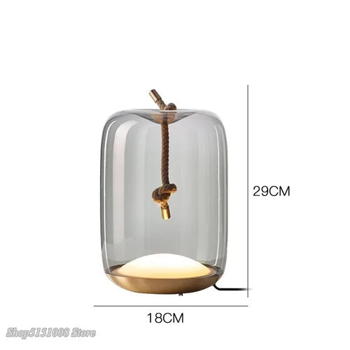 Brokis Knot Glass Table Lamps for Living Room, Axyaa Nordic LED Desk Light