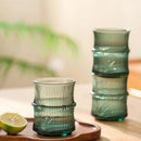 Axyaa Bamboo-Like Stackable Glass Cup Set of 1 (260ml) - Home Style Drinking Glasses