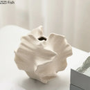 Axyaa Irregular Wrinkle Vase: Creative Abstract Ceramic Pot for Flowers, Desk or Table Decoration