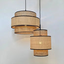 Axyaa Wabi Sabi Hemp Rope Pendant Lamp, Rattan Woven Chandelier for Home Decor
