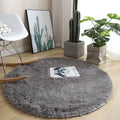 Axyaa Plush Round Rug: Soft Fluffy Living Room Carpet, Kids Bedroom Mat, Balcony Cushion