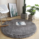 Axyaa Plush Round Rug: Soft Fluffy Living Room Carpet, Kids Bedroom Mat, Balcony Cushion