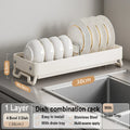 Axyaa Stainless Steel Over Sink Dish Drying Rack with Storage for Bowl, Chopstick, Plate