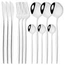 Axyaa 12-Piece Black Gold Stainless Steel Cutlery Set for Parties and Kitchens