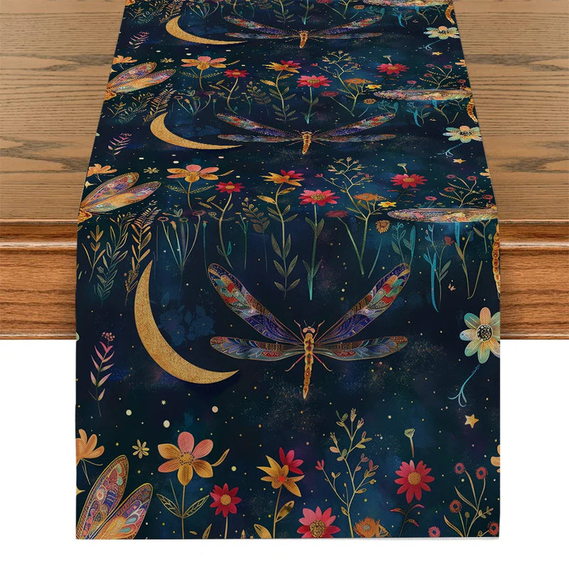 Axyaa Floral Insects Table Runner Wedding Dining Coffee Long Cloth