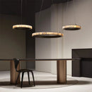 Axyaa Round Gold Black Marble Pendant Lamp Luxe Designer Hanging Light