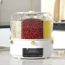 Axyaa Rice & Cereal Dispenser: Sealed 360° Rotating Kitchen Container with Multiple Sections