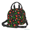 Axyaa Strawberry Lunch Bag Insulated Cooler Tote for School, Work, Picnic & Travel