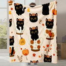 Axyaa Halloween Cartoon Flannel Blanket - Cute Print - Office Nap Sofa Blanket